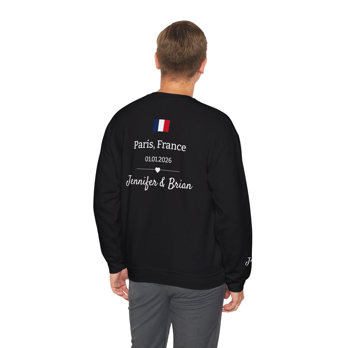 Personalized Destination Wedding Groom Sweatshirt, Custom Wedding Location and Date Crewneck, Honeymoon Gift for Husband, Newlywed Keepsake