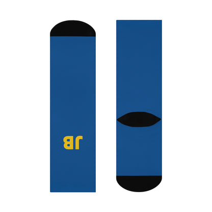 Personalized Sweden Flag Socks, Custom Initials Swedish Heritage Crew Socks, Cushioned Nordic Gift