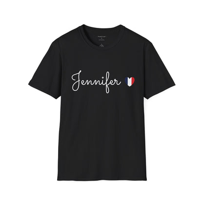 Choose Your Country Personalized Country Flag Heart T-Shirt, Custom Name USA UK Canada Australia Jamaica Italy Mexico Pride Tee