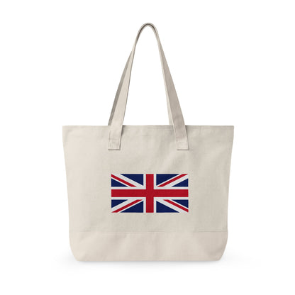 Personalized Your Name in British Flag Letters Canvas Tote Bag, Custom Union Jack Zippered Tote, UK Heritage Gift