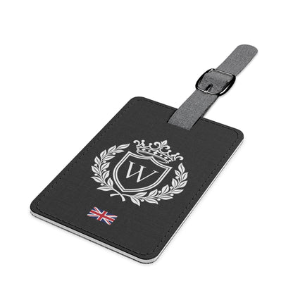 Personalized British Flag Luggage Tag - Heraldic Crest & Initial | UK Heritage Travel Accessory
