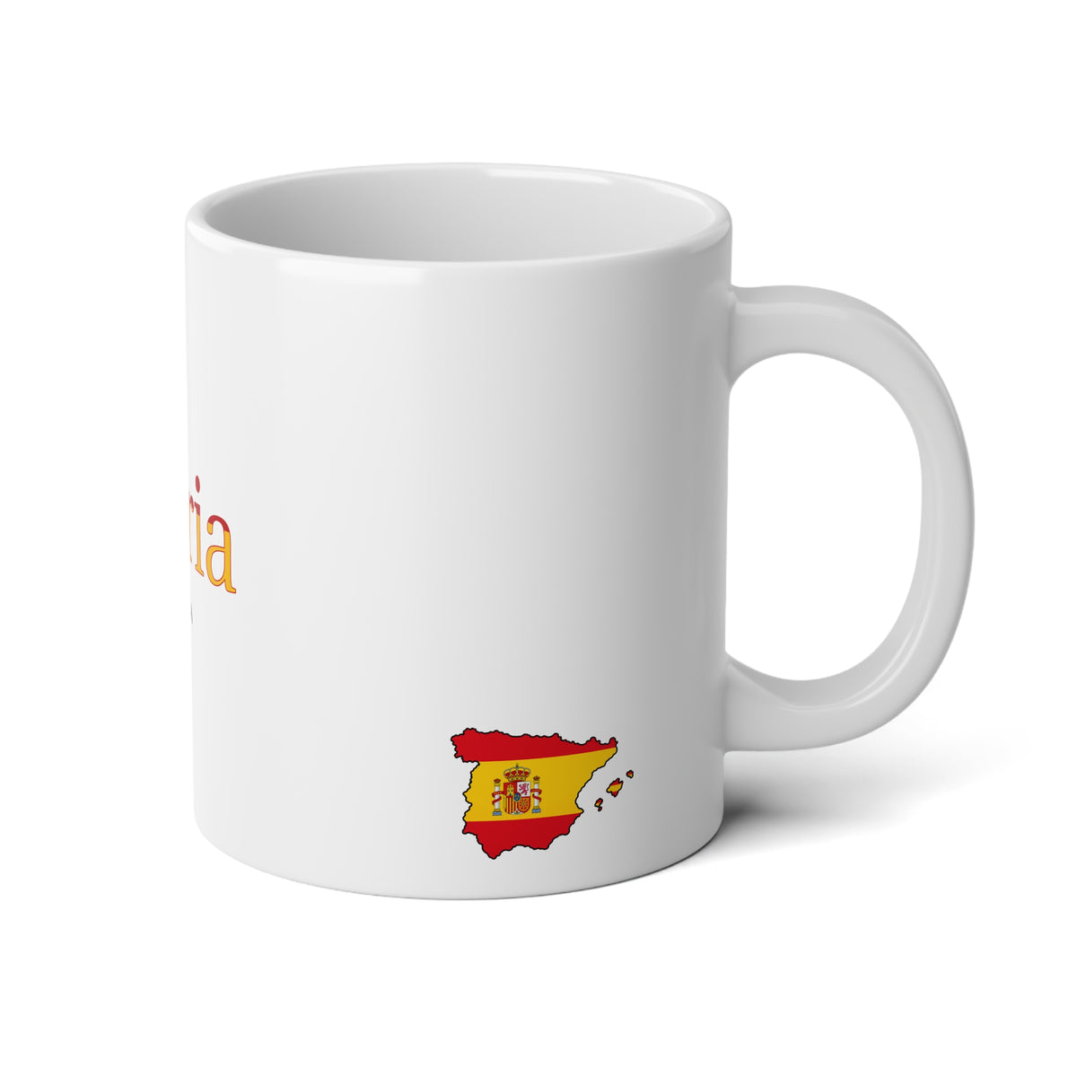 Personalized Spain Flag Name Mug, Custom Spanish Heritage Coffee Cup, 20oz Ceramic Mug, Spain Gift, Spanish Pride Gift