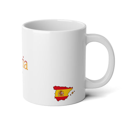 Personalized Spain Flag Name Mug, Custom Spanish Heritage Coffee Cup, 20oz Ceramic Mug, Spain Gift, Spanish Pride Gift