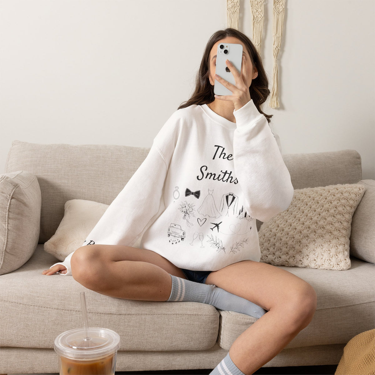 Personalized Bride Destination Wedding Sweatshirt, Custom Wedding Location and Date Crewneck, Honeymoon Outfit, Newlywed Gift for Wife
