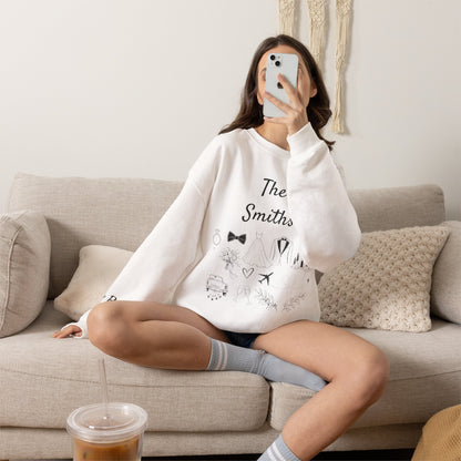 Personalized Bride Destination Wedding Sweatshirt, Custom Wedding Location and Date Crewneck, Honeymoon Outfit, Newlywed Gift for Wife