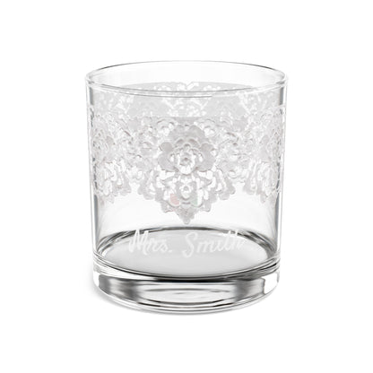 Personalized Destination Wedding Lace Rocks Glass, Custom Mrs Bridal Cocktail Glass, 10oz Wedding Tumbler, Bride Gift, Country Flag Keepsake