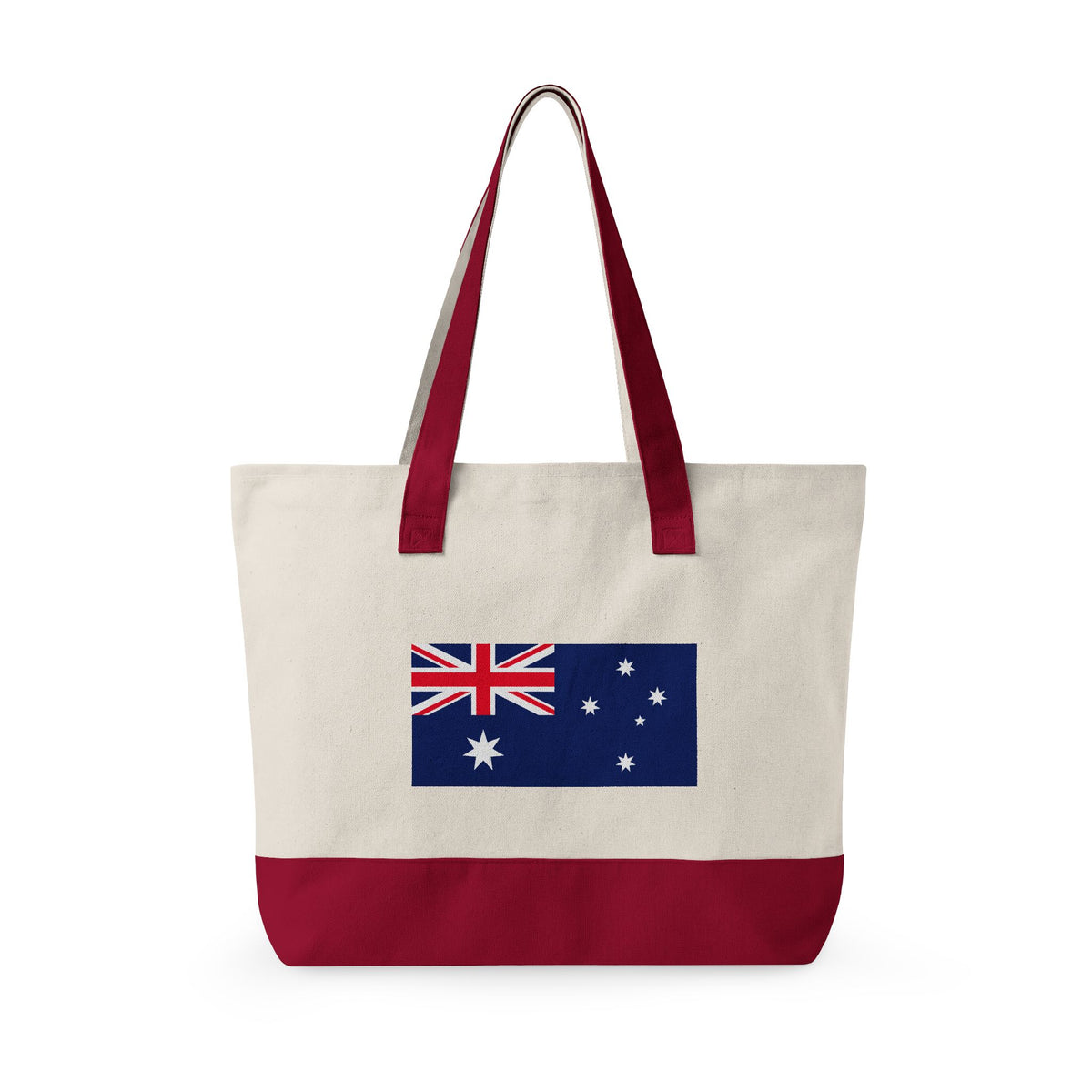 Personalized Your Name in Australian Flag Letters Canvas Tote Bag, Custom Australia Flag Zippered Tote, Australian Heritage Gift