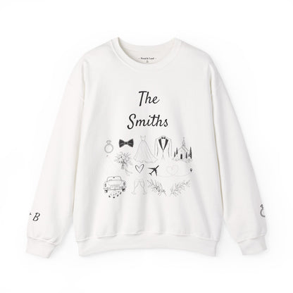 Personalized Bride Destination Wedding Sweatshirt, Custom Wedding Location and Date Crewneck, Honeymoon Outfit, Newlywed Gift for Wife