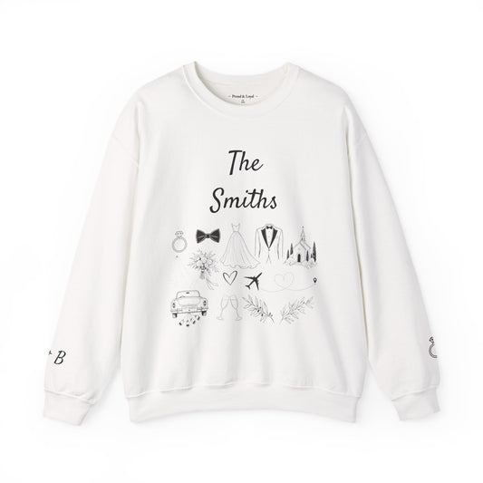 Personalized Bride Destination Wedding Sweatshirt, Custom Wedding Location and Date Crewneck, Honeymoon Outfit, Newlywed Gift for Wife