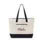Personalized Your Name in British Flag Letters Canvas Tote Bag, Custom Union Jack Zippered Tote, UK Heritage Gift