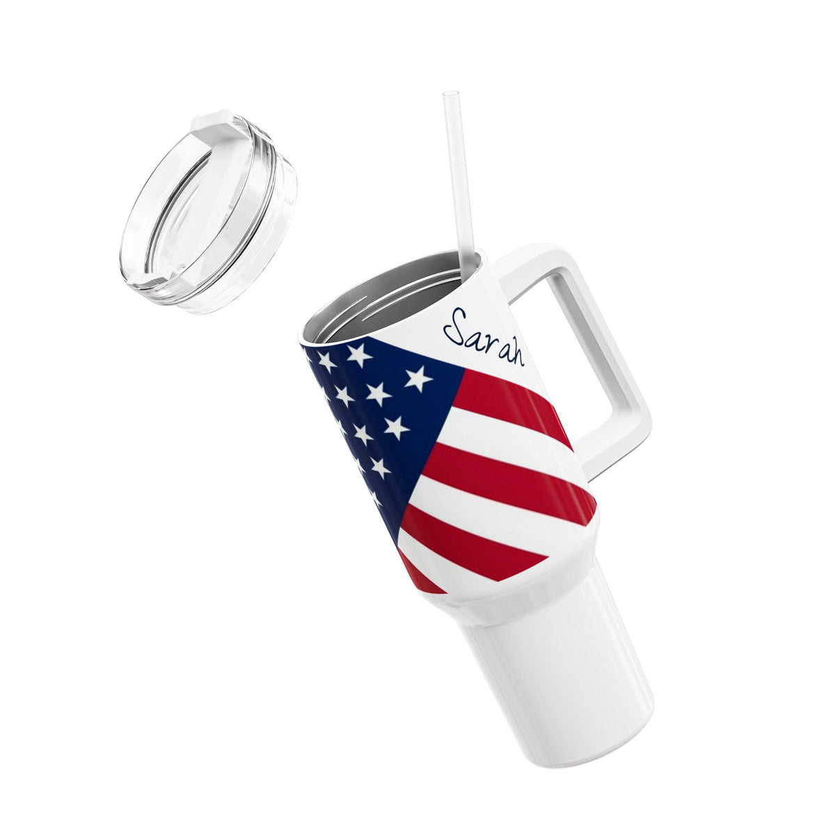 American Flag Stars and Stripes 40oz Tumbler | Patriotic USA Design - Proud & Loyal