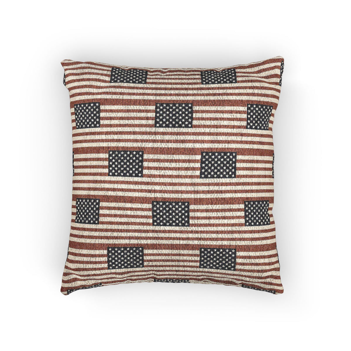 American Flag Stripe Woven Pillow | Patriotic Cabin Decor - Proud & Loyal