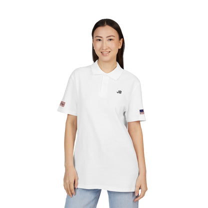 American Heritage Polo Shirt, USA Flag Embroidered Polo, Custom Initials, Cotton Pique Shirt, Personalized American Gift - Proud & Loyal
