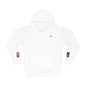 Australian American Flag Fleece Hoodie | Australia USA Dual Heritage Gift | Personalized Initials | Embroidered Sleeve Flags - Proud & Loyal