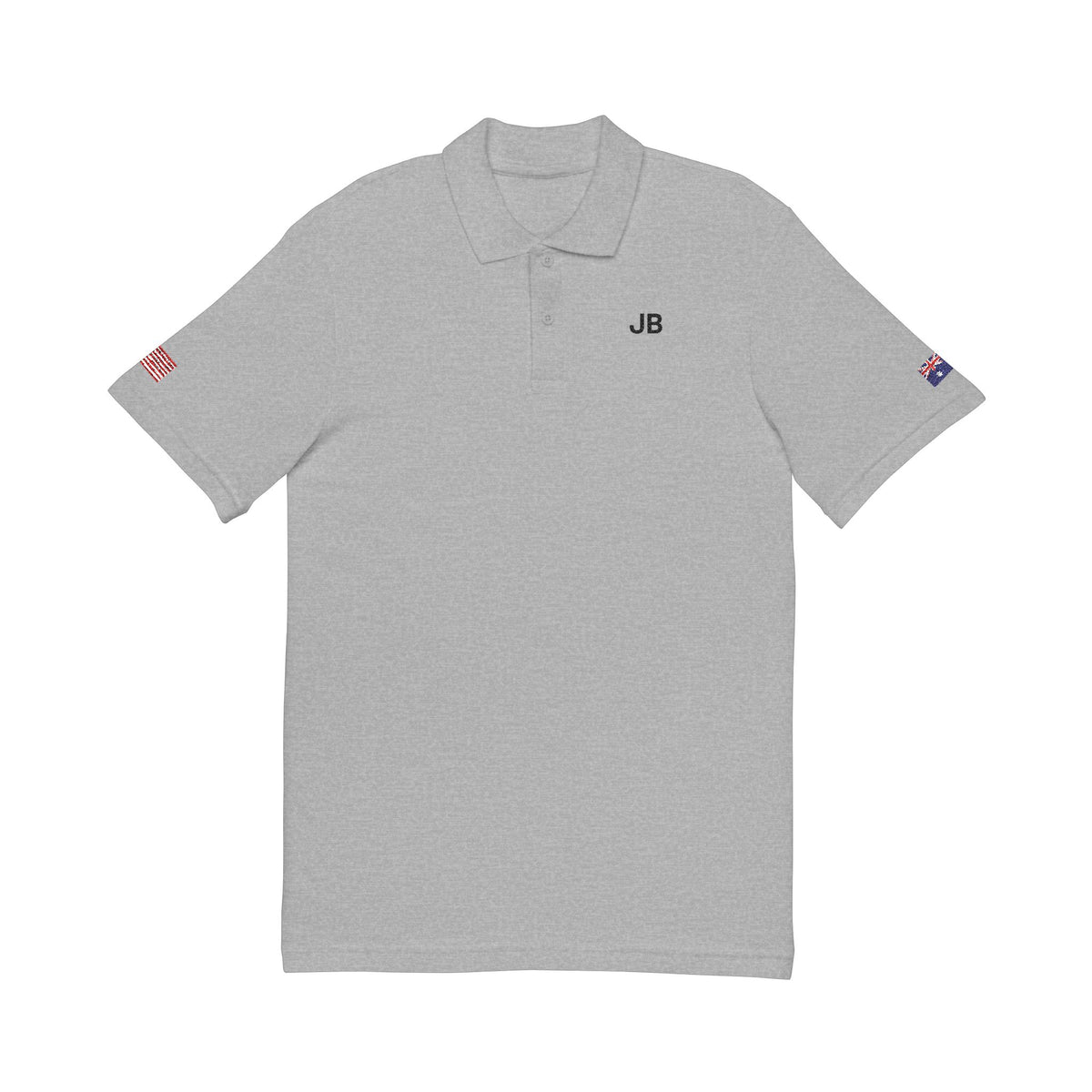 Australian American Heritage Polo Shirt, Australia USA Flag Embroidered Polo, Custom Initials, Cotton Pique Shirt, Australian Gift - Proud & Loyal