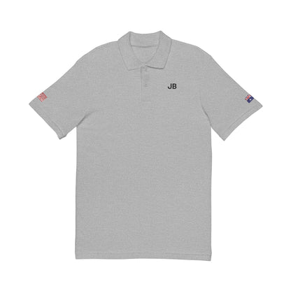 Australian American Heritage Polo Shirt, Australia USA Flag Embroidered Polo, Custom Initials, Cotton Pique Shirt, Australian Gift - Proud & Loyal