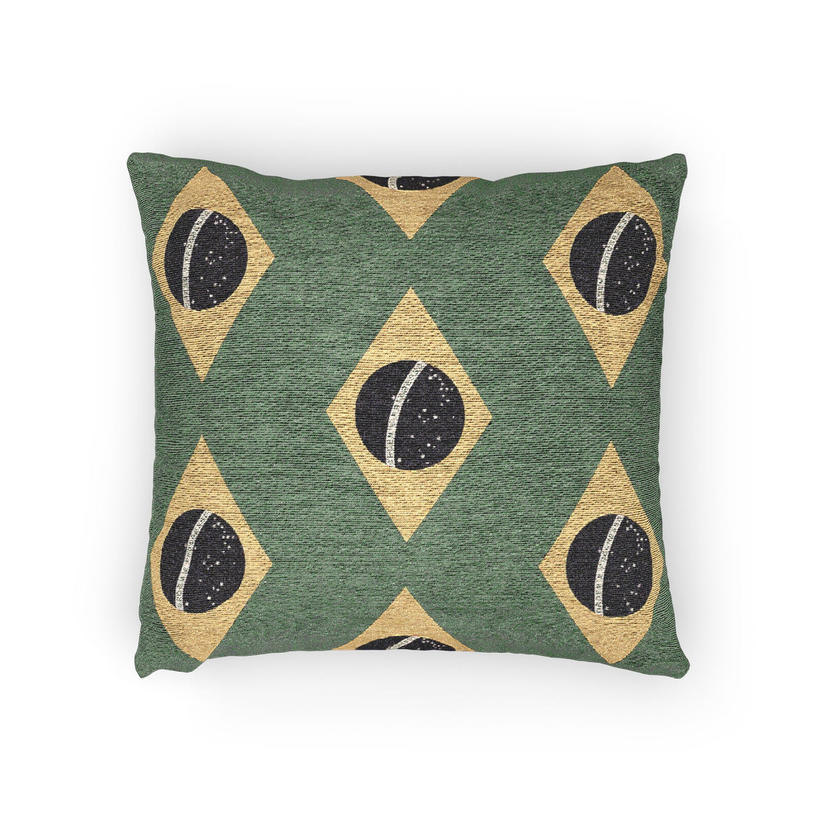 Brazil Flag Pattern Woven Pillow | Brazilian Flag Green Yellow Throw Cushion - Proud & Loyal