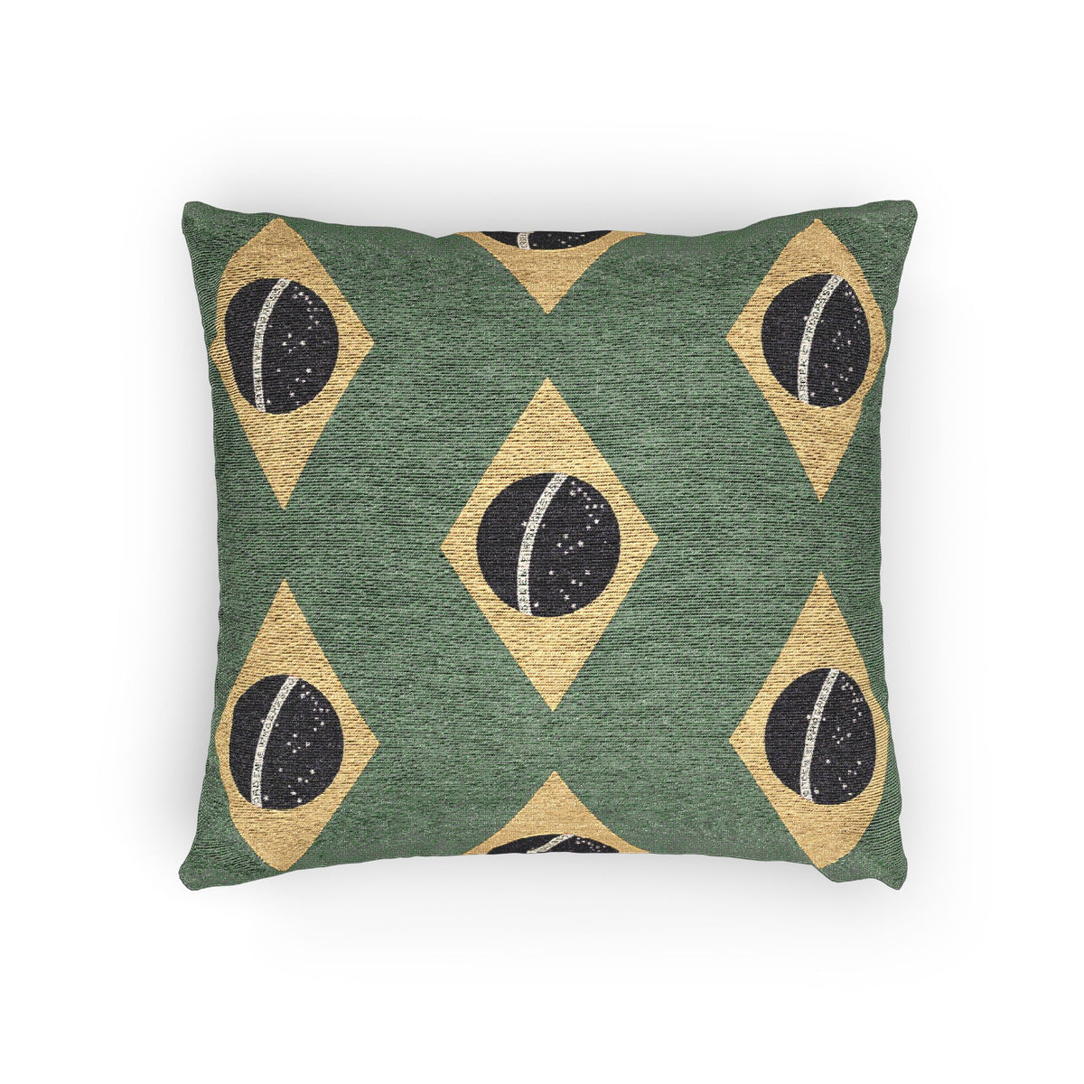 Brazil Flag Pattern Woven Pillow | Brazilian Flag Green Yellow Throw Cushion - Proud & Loyal
