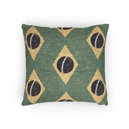 Brazil Flag Pattern Woven Pillow | Brazilian Flag Green Yellow Throw Cushion - Proud & Loyal