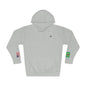 Brazilian American Flag Fleece Hoodie | Brazil USA Dual Heritage Naturalization Gift | Personalized Initials | Embroidered Sleeve Flags - Proud & Loyal
