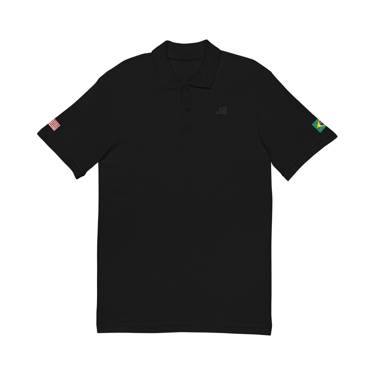 Brazilian American Heritage Polo Shirt, Brazil USA Flag Embroidered Polo, Custom Initials, Cotton Pique Shirt, Brazilian Gift - Proud & Loyal