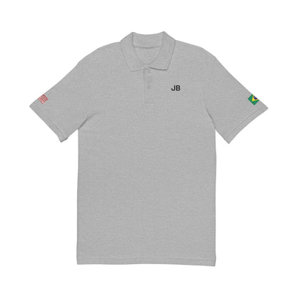 Brazilian American Heritage Polo Shirt, Brazil USA Flag Embroidered Polo, Custom Initials, Cotton Pique Shirt, Brazilian Gift - Proud & Loyal