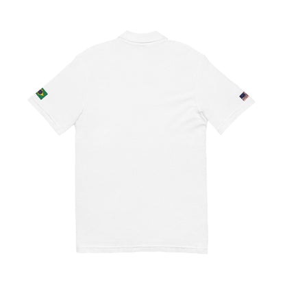 Brazilian American Heritage Polo Shirt, Brazil USA Flag Embroidered Polo, Custom Initials, Cotton Pique Shirt, Brazilian Gift - Proud & Loyal
