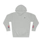 British American Flag Fleece Hoodie | Britain USA Dual Heritage Naturalization Gift | Personalized Initials | Embroidered Sleeve Flags - Proud & Loyal
