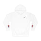 British American Flag Fleece Hoodie | Britain USA Dual Heritage Naturalization Gift | Personalized Initials | Embroidered Sleeve Flags - Proud & Loyal