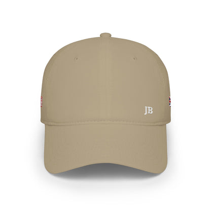 British American Flag Hat Personalized Initials | UK USA Dual Heritage Embroidered Cap | Low Profile Cotton Baseball Hat - Proud & Loyal