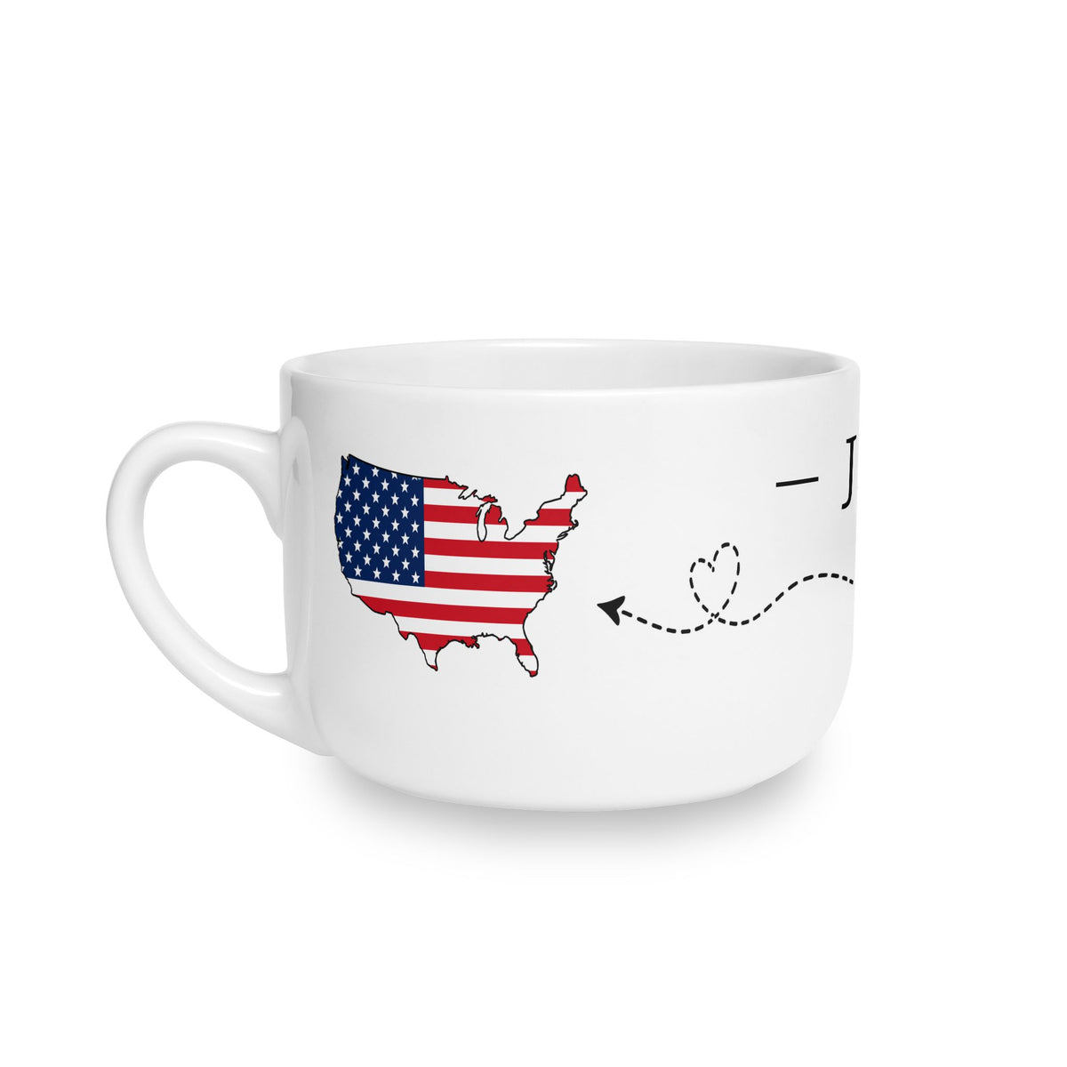 British American Personalized Mug, UK USA United Kingdom Britain Dual Heritage Travel Gift, Custom Initials, 25 oz Oversized Latte Mug Soup - Proud & Loyal