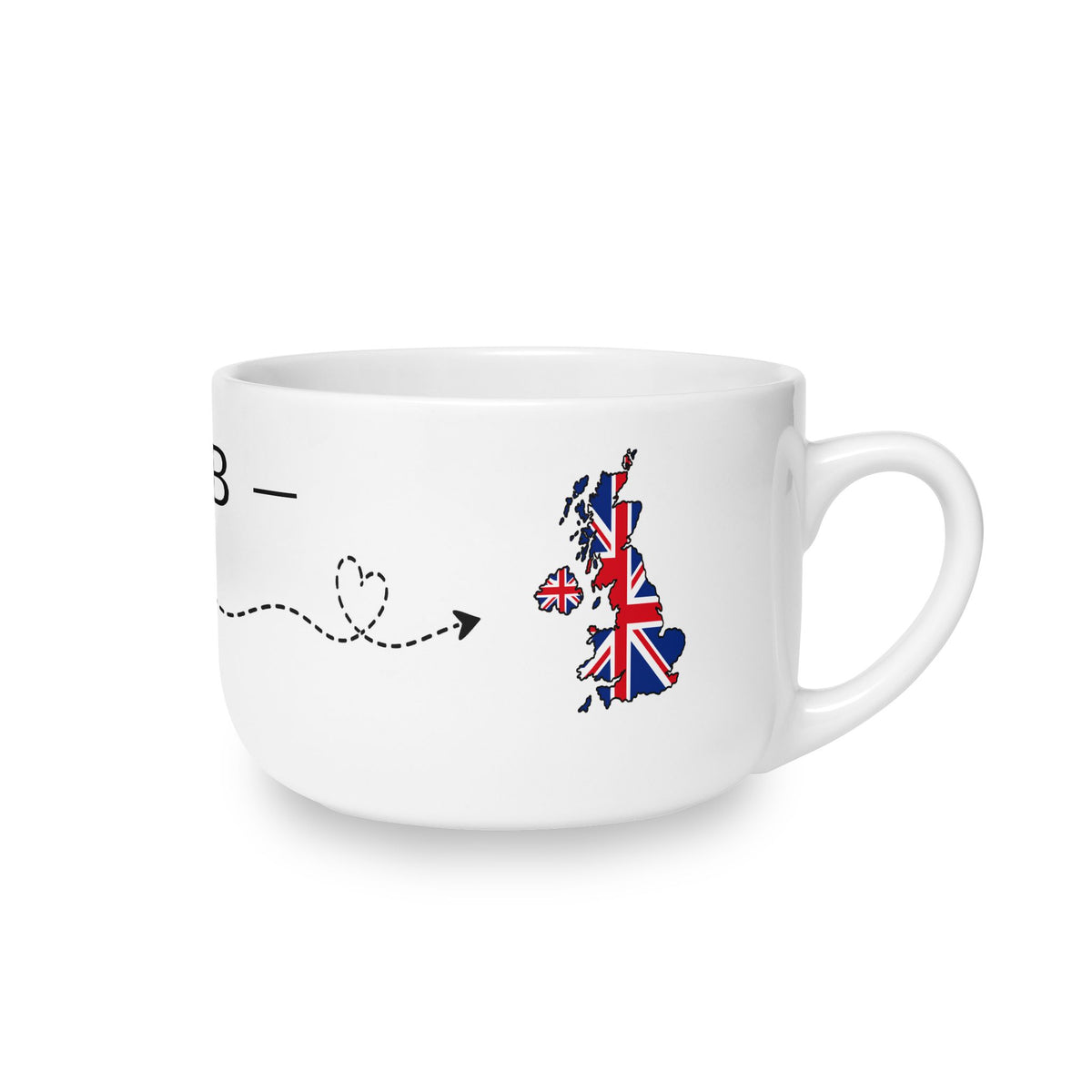 British American Personalized Mug, UK USA United Kingdom Britain Dual Heritage Travel Gift, Custom Initials, 25 oz Oversized Latte Mug Soup - Proud & Loyal