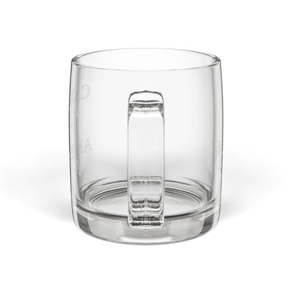 Canada America Etched Glass Coffee Mug | Personalized Initials | Canadian American USA Pride Heritage 12.25oz Engraved | Simple, Subtle - Proud & Loyal