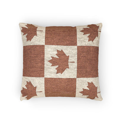 Canada Flag Maple Leaf Patchwork Woven Pillow | Rustic Canadian Decor, Autumn Throw Pillow - Proud & Loyal