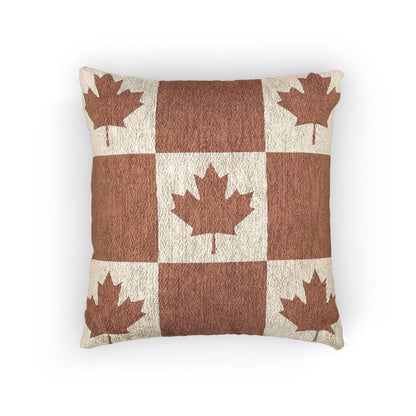 Canada Flag Maple Leaf Patchwork Woven Pillow | Rustic Canadian Decor, Autumn Throw Pillow - Proud & Loyal
