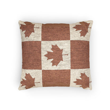 Canada Flag Maple Leaf Patchwork Woven Pillow | Rustic Canadian Decor, Autumn Throw Pillow - Proud & Loyal