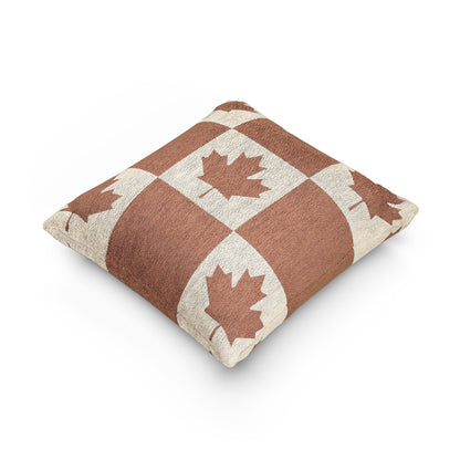 Canada Flag Maple Leaf Patchwork Woven Pillow | Rustic Canadian Decor, Autumn Throw Pillow - Proud & Loyal