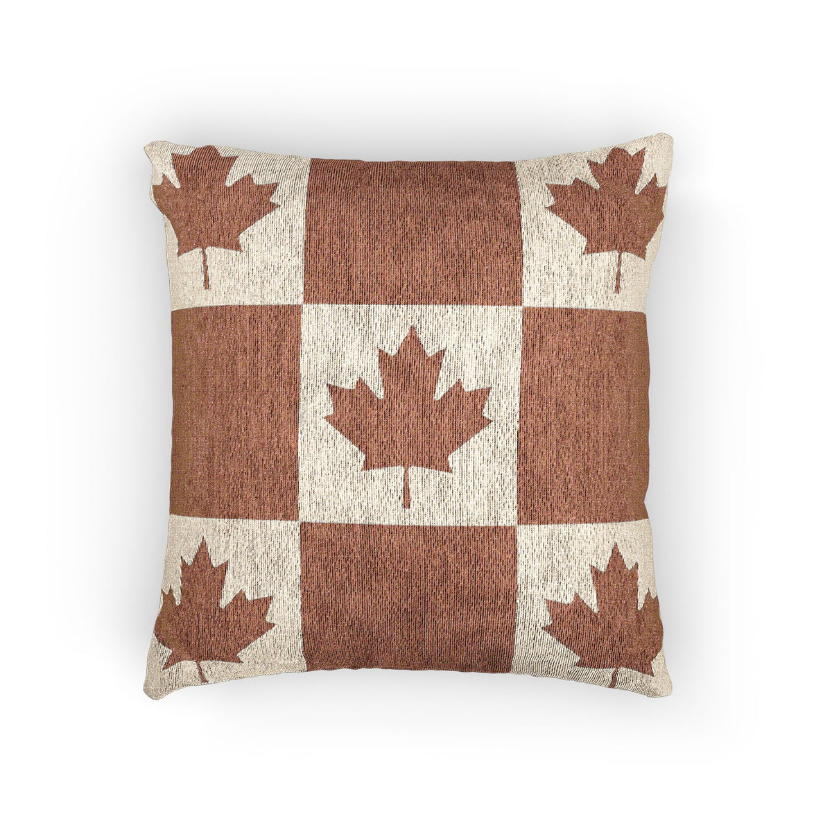 Canada Flag Maple Leaf Patchwork Woven Pillow | Rustic Canadian Decor, Autumn Throw Pillow - Proud & Loyal