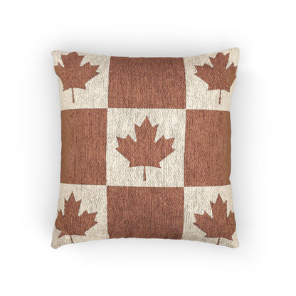 Canada Flag Maple Leaf Patchwork Woven Pillow | Rustic Canadian Decor, Autumn Throw Pillow - Proud & Loyal