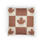 Canada Flag Maple Leaf Patchwork Woven Pillow | Rustic Canadian Decor, Autumn Throw Pillow - Proud & Loyal