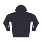 Canadian American Flag Fleece Hoodie | Canada USA Dual Heritage Naturalization Gift | Personalized Initials | Embroidered Sleeve Flags - Proud & Loyal