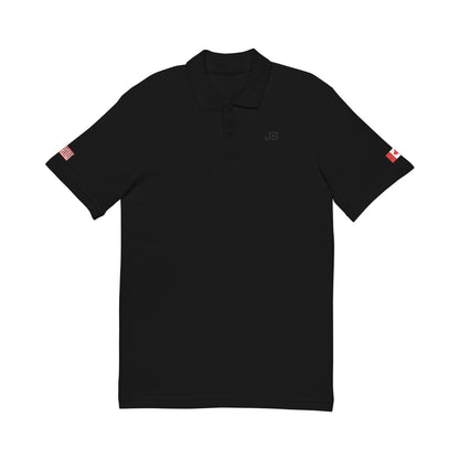 Canadian American Heritage Polo Shirt, Canada USA Flag Embroidered Polo, Custom Initials, Cotton Pique Shirt, Canadian Gift - Proud & Loyal
