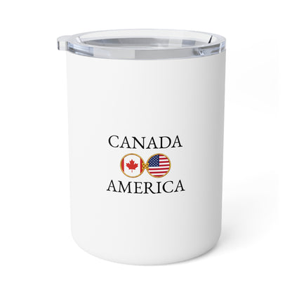 Canadian American Personalized Name Insulated Coffee Mug, Custom Travel Tumbler, Canada USA Dual Heritage Naturalization Citizen Gift - Proud & Loyal