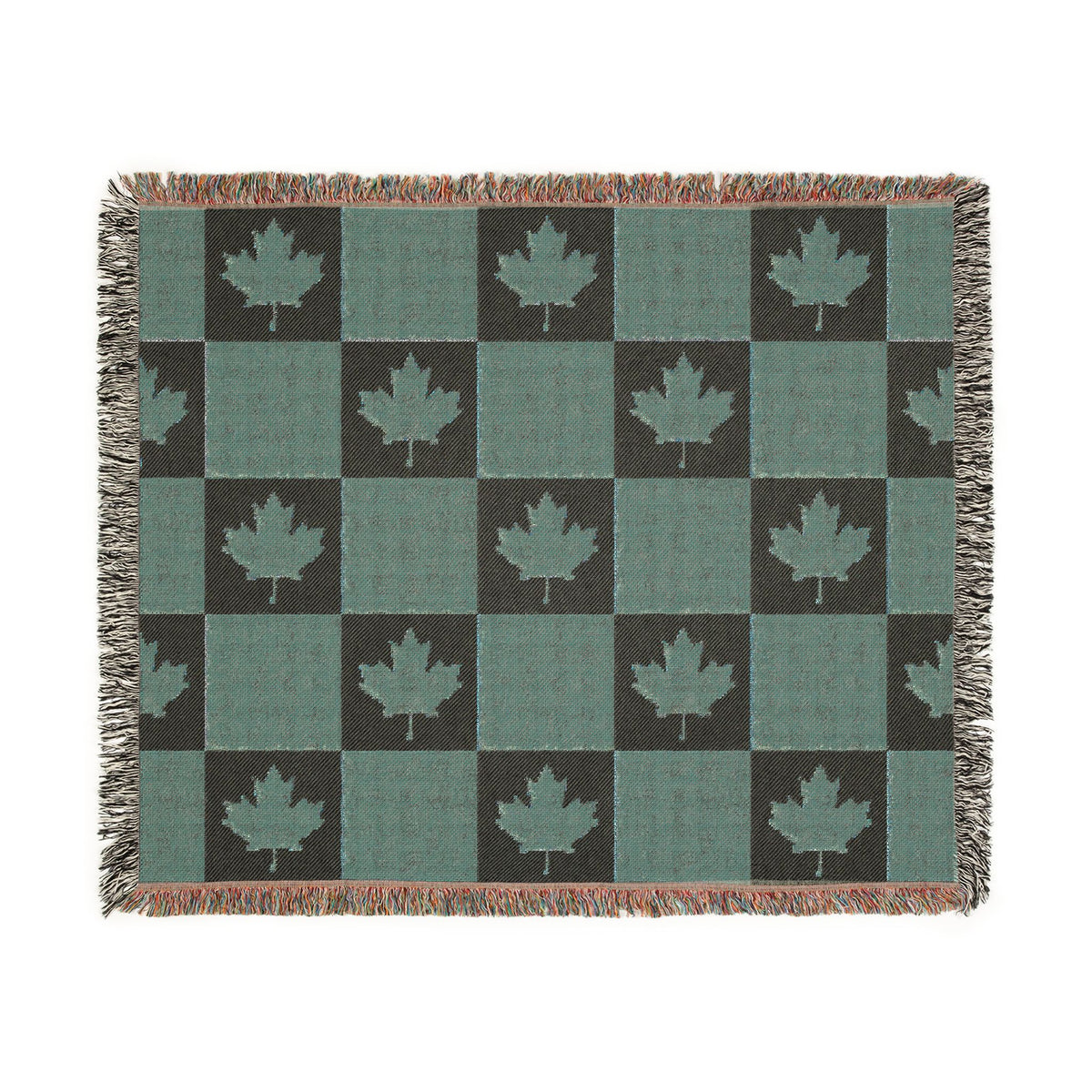 Canadian Maple Leaf checkerboard Woven Blanket | plaid throw, cozy decor - Proud & Loyal