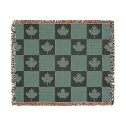 Canadian Maple Leaf checkerboard Woven Blanket | plaid throw, cozy decor - Proud & Loyal