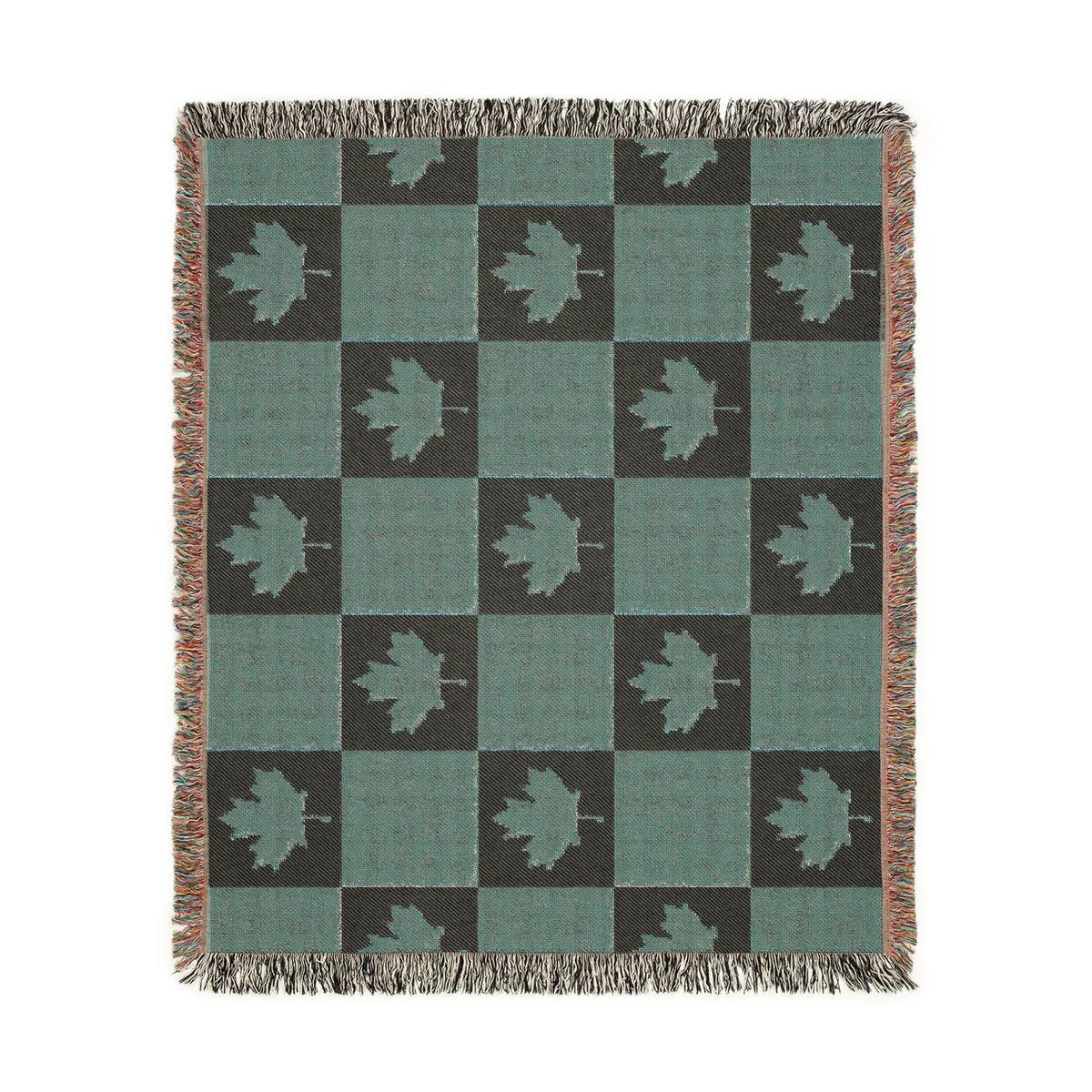 Canadian Maple Leaf checkerboard Woven Blanket | plaid throw, cozy decor - Proud & Loyal
