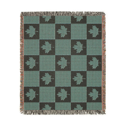 Canadian Maple Leaf checkerboard Woven Blanket | plaid throw, cozy decor - Proud & Loyal