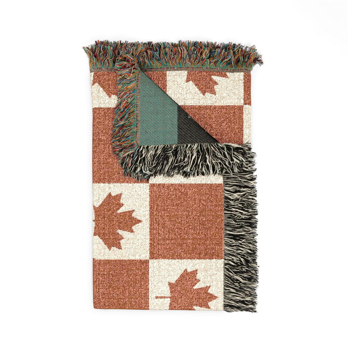 Canadian Maple Leaf checkerboard Woven Blanket | plaid throw, cozy decor - Proud & Loyal