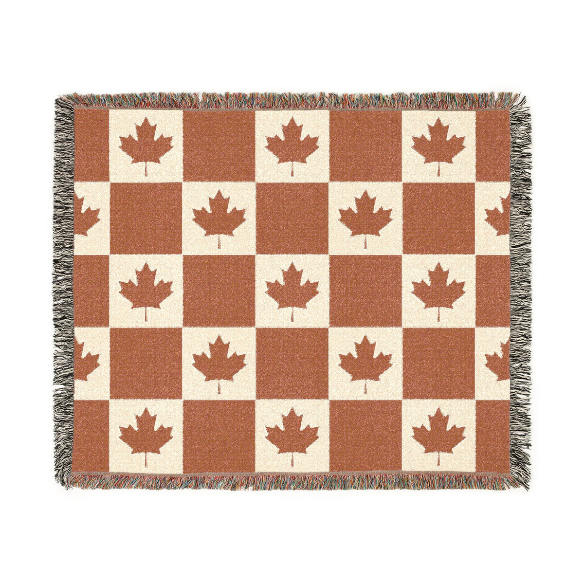 Canadian Maple Leaf checkerboard Woven Blanket | plaid throw, cozy decor - Proud & Loyal