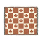 Canadian Maple Leaf checkerboard Woven Blanket | plaid throw, cozy decor - Proud & Loyal